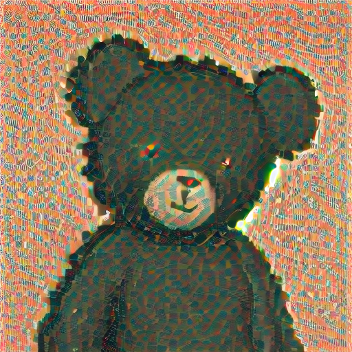 Thatched teddy bear generated with Stable Diffusion + EQ-VAE
