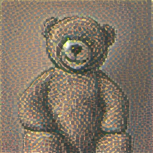 thatched teddy bear, attempt 2